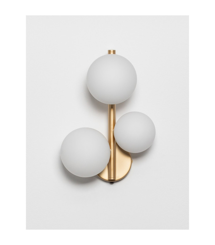Odillia Globe Wall Lights Opal Matt Gold LED G9 3x5W-3