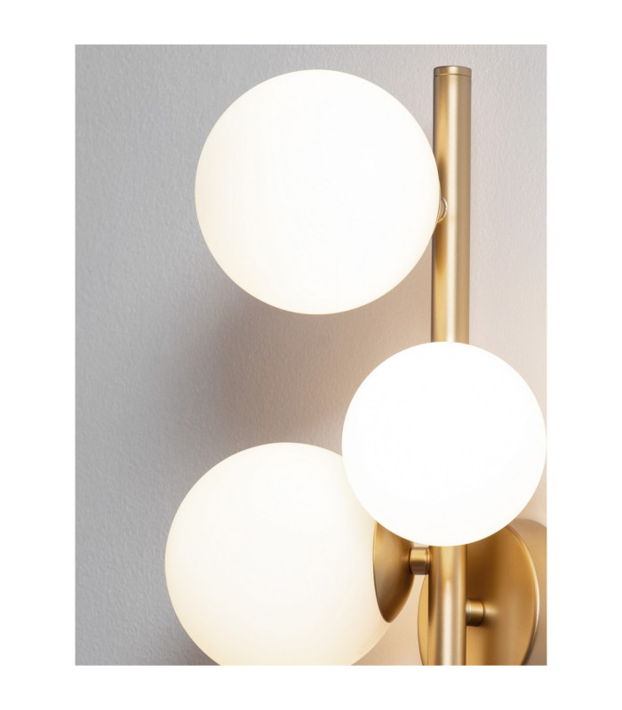 Odillia Globe Wall Lights Opal Matt Gold LED G9 3x5W-4