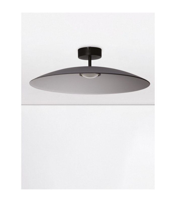 Polifemo Bowl Semi Flush Ceiling Light Smokey Sandy Black LED 17W 1360lm 3000K-3