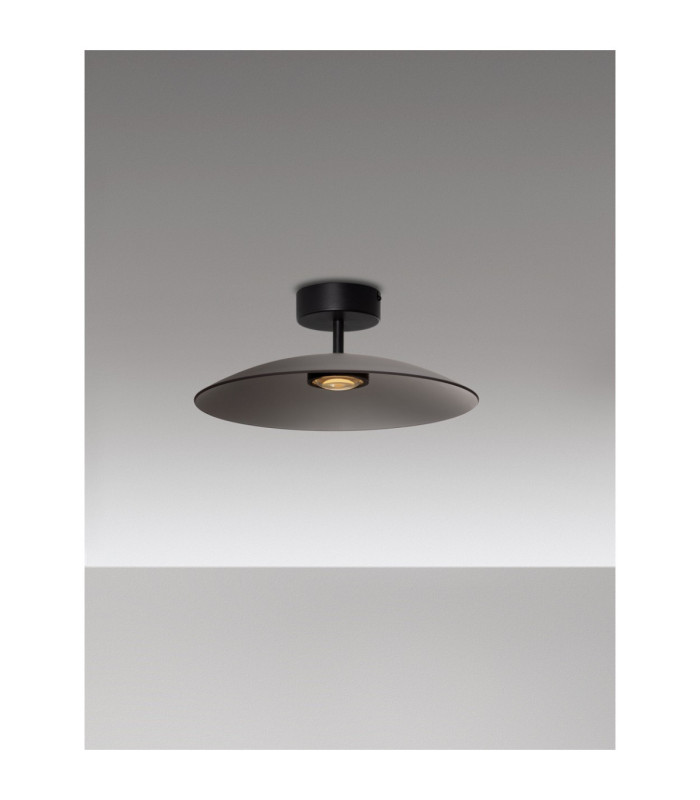 Polifemo Bowl Semi Flush Ceiling Light Smokey Sandy Black LED 12W 1040lm 3000K-4