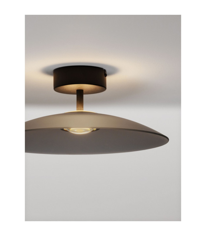 Polifemo Bowl Semi Flush Ceiling Light Smokey Sandy Black LED 12W 1040lm 3000K-5