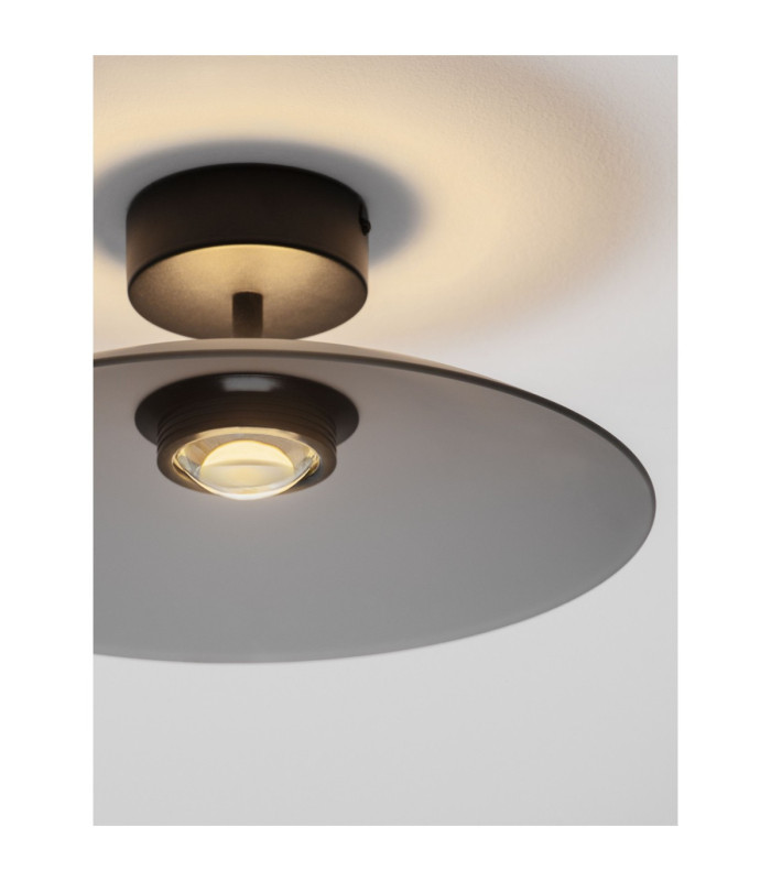 Polifemo Bowl Semi Flush Ceiling Light Smokey Sandy Black LED 12W 1040lm 3000K-6