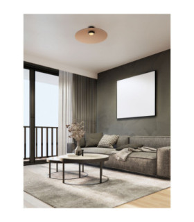Polifemo Bowl Semi Flush Ceiling Light Mocha Brown Sandy Black LED 17W 1360lm 3000K-2