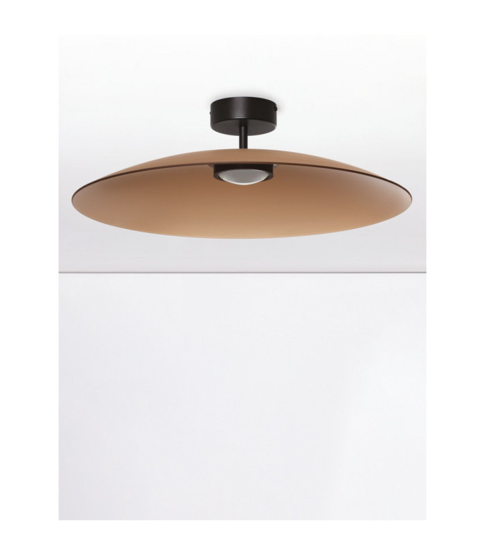 Polifemo Bowl Semi Flush Ceiling Light Mocha Brown Sandy Black LED 17W 1360lm 3000K-3