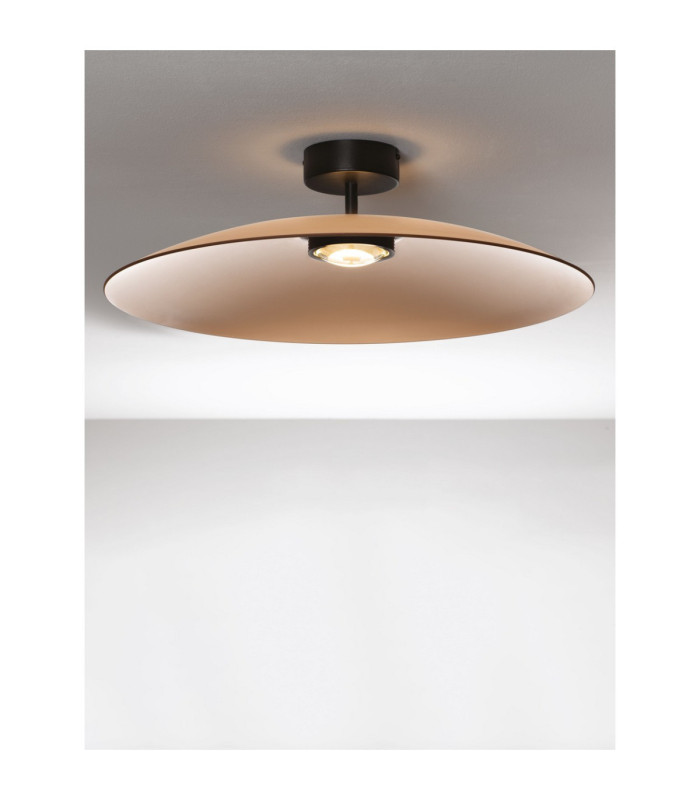 Polifemo Bowl Semi Flush Ceiling Light Mocha Brown Sandy Black LED 17W 1360lm 3000K-4