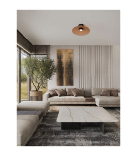 Polifemo Bowl Semi Flush Ceiling Light Mocha Brown Sandy Black LED 12W 1040lm 3000K-2