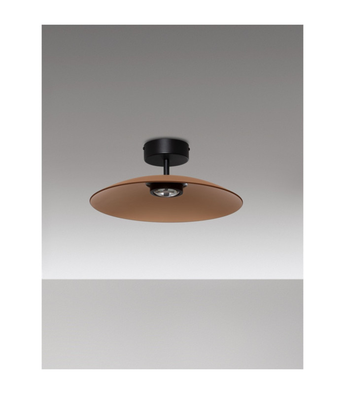Polifemo Bowl Semi Flush Ceiling Light Mocha Brown Sandy Black LED 12W 1040lm 3000K-3