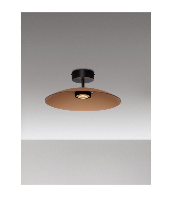Polifemo Bowl Semi Flush Ceiling Light Mocha Brown Sandy Black LED 12W 1040lm 3000K-4