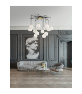 The Egg Cluster Pendant Ceiling Light Glossy Opal Gold Matt Black LED G9 12x5W-2