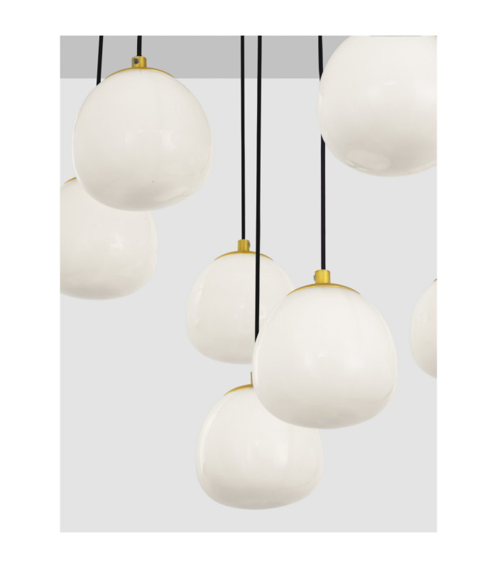 The Egg Cluster Pendant Ceiling Light Glossy Opal Gold Matt Black LED G9 12x5W-5