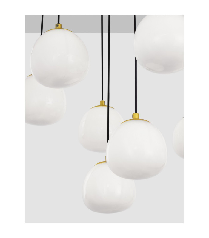 The Egg Cluster Pendant Ceiling Light Glossy Opal Gold Matt Black LED G9 12x5W-6
