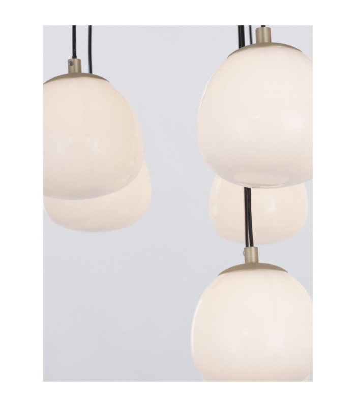 The Egg Cluster Pendant Ceiling Light Glossy Opal Gold Matt Black LED G9 12x5W-8