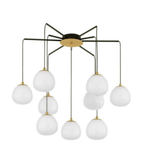 The Egg Globe Pendant Ceiling Light Glossy Opal Gold Matt Black LED G9 9x5W-1