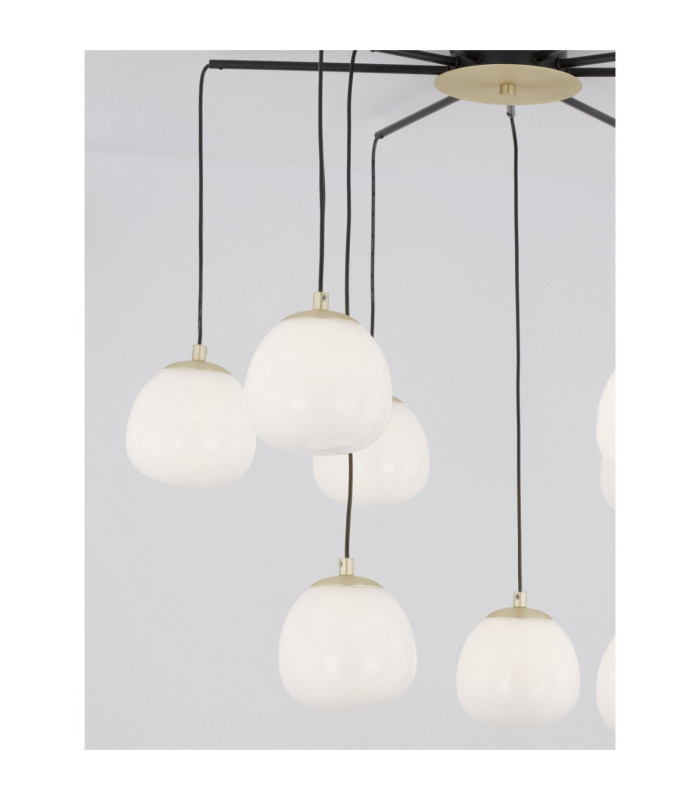 The Egg Globe Pendant Ceiling Light Glossy Opal Gold Matt Black LED G9 9x5W-6