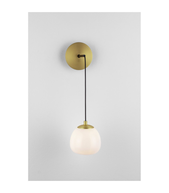 The Egg Globe Wall Lights Glossy Opal Gold Matt Black LED G9 1x5W-4