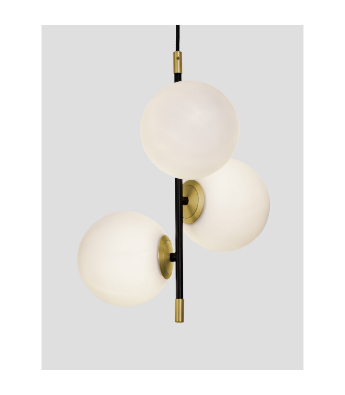Git Globe Pendant Ceiling Light Opal Gold Matt Black LED G9 3x5W-5