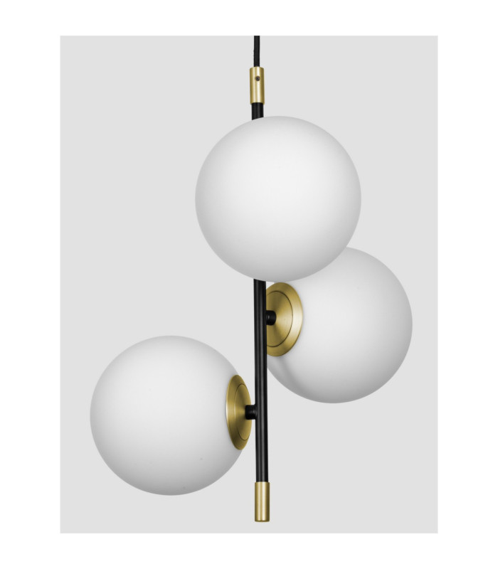 Git Globe Pendant Ceiling Light Opal Gold Matt Black LED G9 3x5W-6
