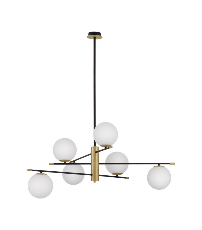 Git Globe Pendant Ceiling Light Opal Gold Matt Black LED G9 6x5W-1