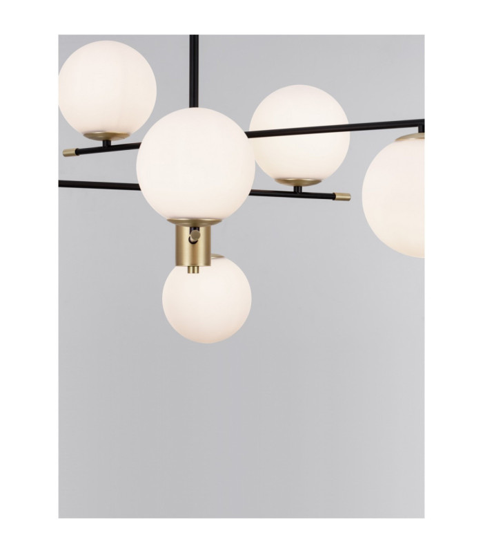 Git Globe Pendant Ceiling Light Opal Gold Matt Black LED G9 6x5W-5