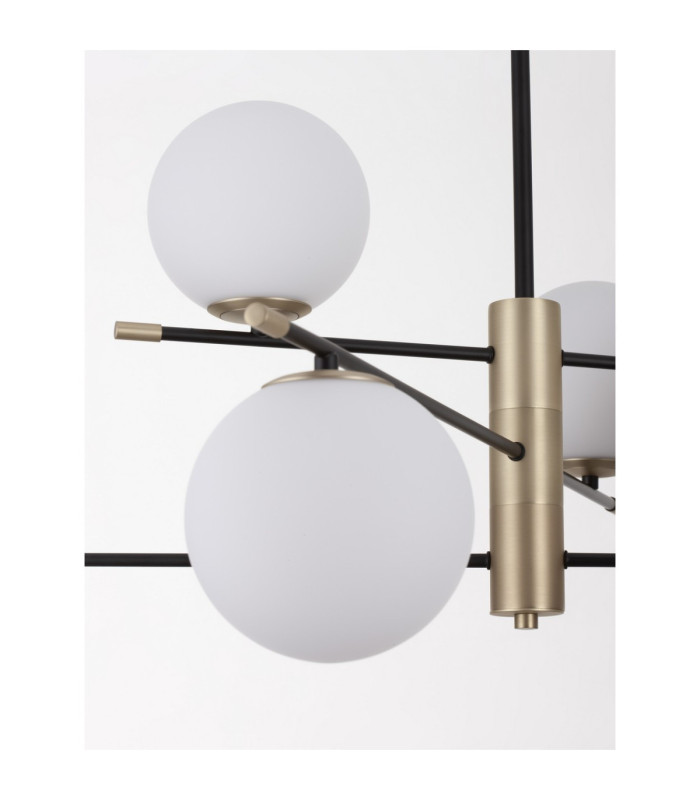 Git Globe Pendant Ceiling Light Opal Gold Matt Black LED G9 6x5W-8