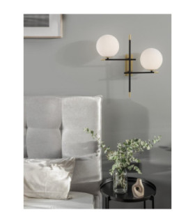 Git Globe Wall Lights Opal Gold Matt Black LED G9 2x5W-2