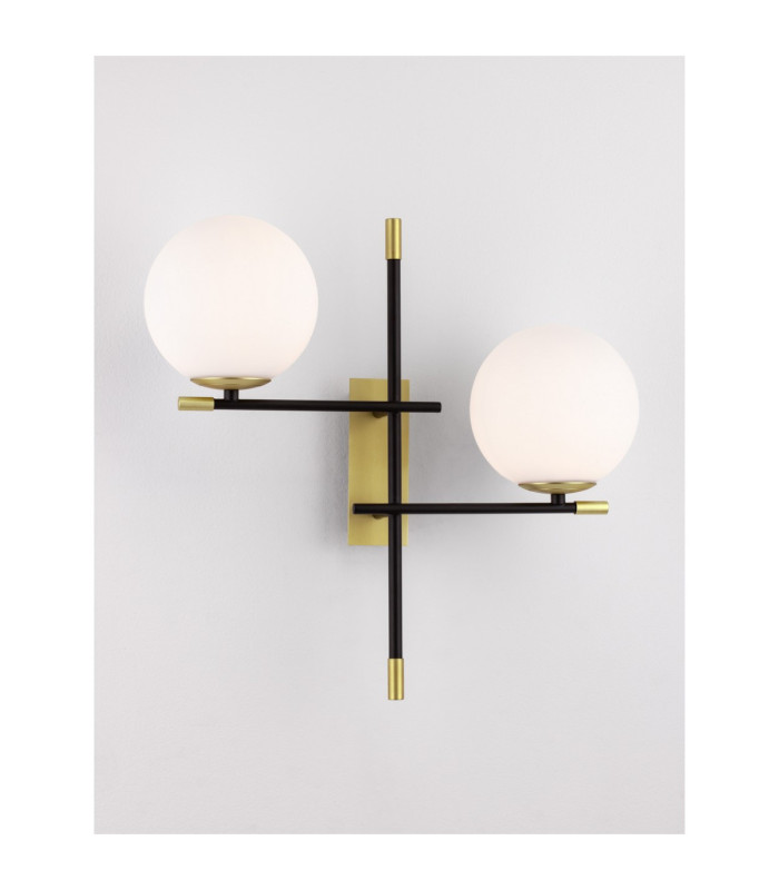 Git Globe Wall Lights Opal Gold Matt Black LED G9 2x5W-4