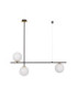 Git Bar Pendant Ceiling Light Opal Gold Matt Black LED G9 3x5W-1