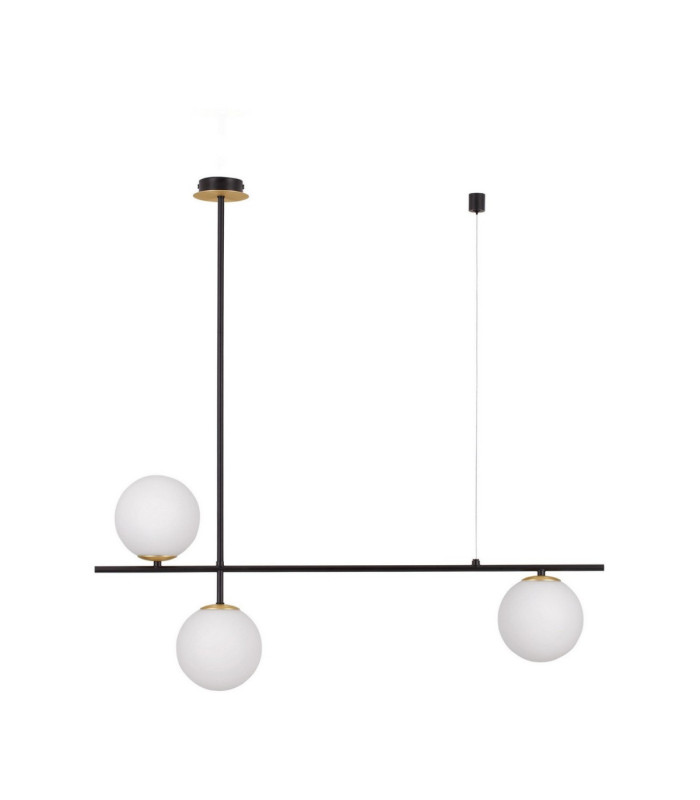 Git Bar Pendant Ceiling Light Opal Gold Matt Black LED G9 3x5W-1