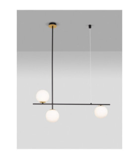 Git Bar Pendant Ceiling Light Opal Gold Matt Black LED G9 3x5W-2