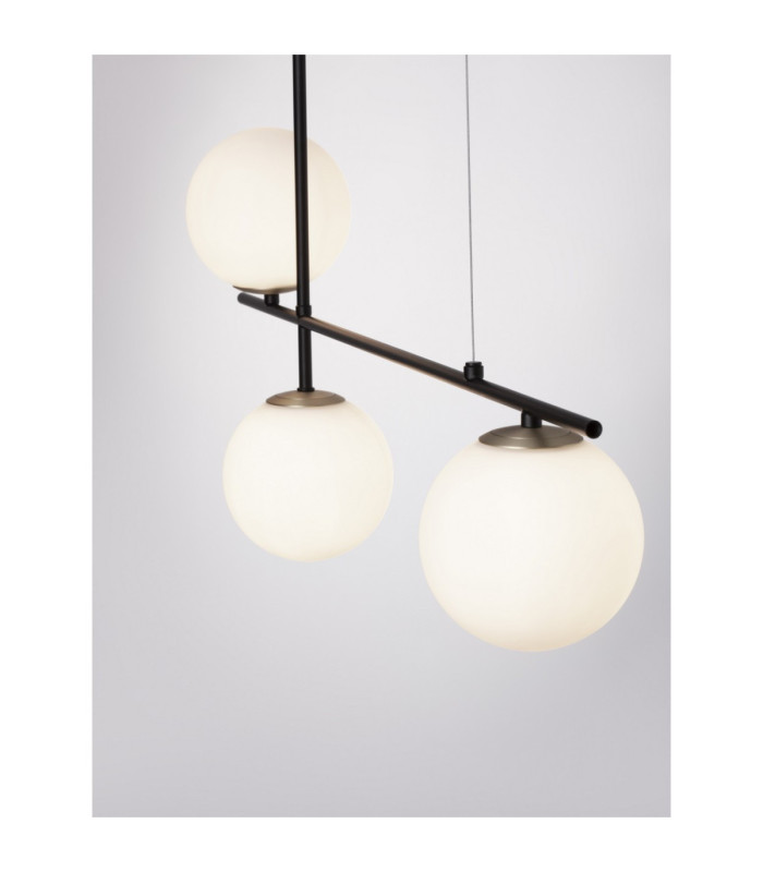 Git Bar Pendant Ceiling Light Opal Gold Matt Black LED G9 3x5W-4