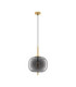 Lato 30cm Globe Pendant Ceiling Light Smokey Brass Gold E27 1x12W-1