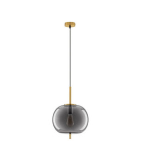 Lato 30cm Globe Pendant Ceiling Light Smokey Brass Gold E27 1x12W-1