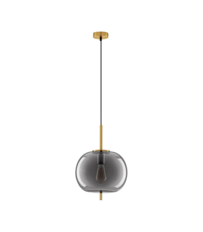 Lato 30cm Globe Pendant Ceiling Light Smokey Brass Gold E27 1x12W-1