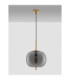 Lato 30cm Globe Pendant Ceiling Light Smokey Brass Gold E27 1x12W-3