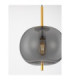 Lato 30cm Globe Pendant Ceiling Light Smokey Brass Gold E27 1x12W-5