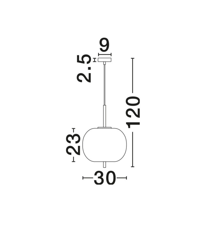 Lato 30cm Globe Pendant Ceiling Light Smokey Brass Gold E27 1x12W-6