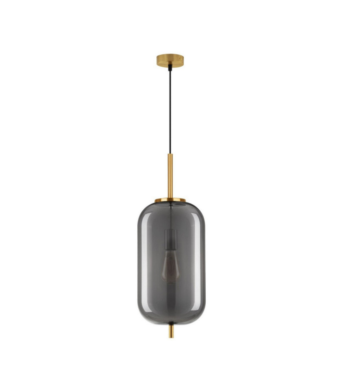 Lato 22cm Globe Pendant Ceiling Light Smokey Brass Gold E27 1x12W-1