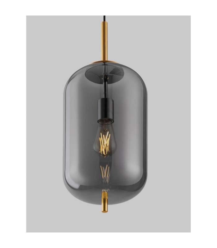 Lato 22cm Globe Pendant Ceiling Light Smokey Brass Gold E27 1x12W-5