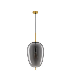 Lato 27cm Globe Pendant Ceiling Light Smokey Brass Gold E27 1x12W-1