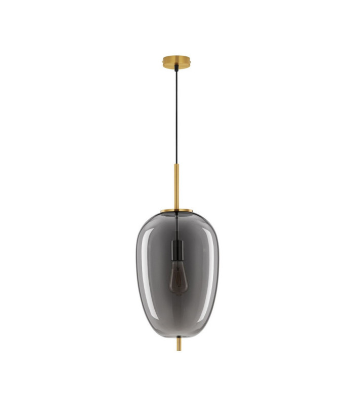 Lato 27cm Globe Pendant Ceiling Light Smokey Brass Gold E27 1x12W-1