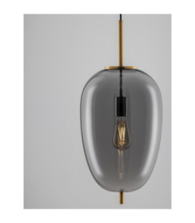 Lato 27cm Globe Pendant Ceiling Light Smokey Brass Gold E27 1x12W-2