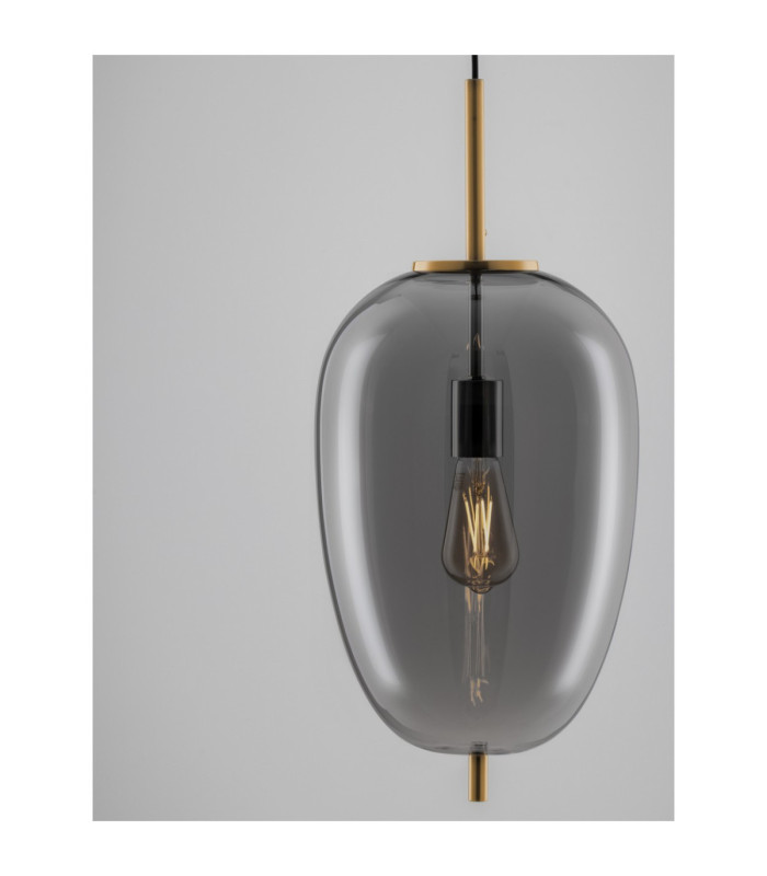 Lato 27cm Globe Pendant Ceiling Light Smokey Brass Gold E27 1x12W-2