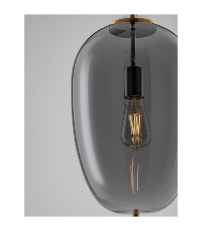 Lato 27cm Globe Pendant Ceiling Light Smokey Brass Gold E27 1x12W-5