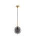 Lato 18.5cm Globe Pendant Ceiling Light Smokey Brass Gold E27 1x5W-1