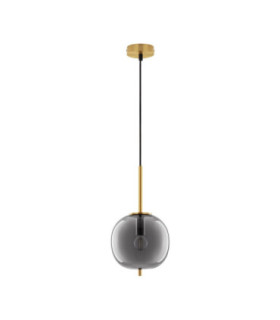 Lato 18.5cm Globe Pendant Ceiling Light Smokey Brass Gold E27 1x5W-1