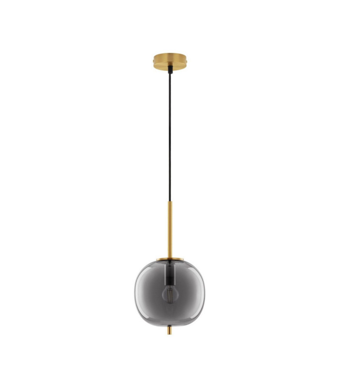 Lato 18.5cm Globe Pendant Ceiling Light Smokey Brass Gold E27 1x5W-1