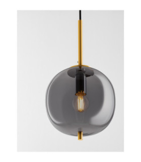 Lato 18.5cm Globe Pendant Ceiling Light Smokey Brass Gold E27 1x5W-2