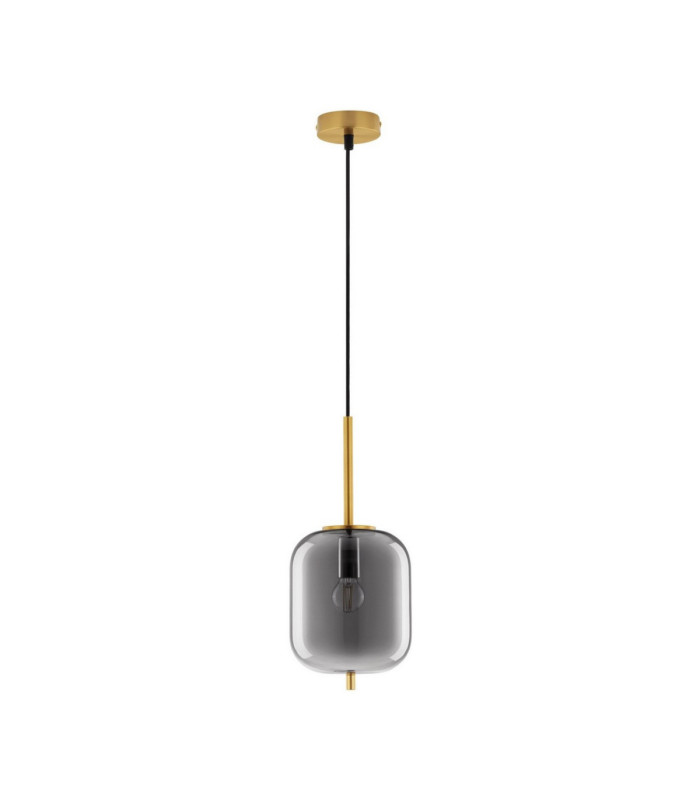 Lato 16.5cm Globe Pendant Ceiling Light Smokey Brass Gold E27 1x5W-1