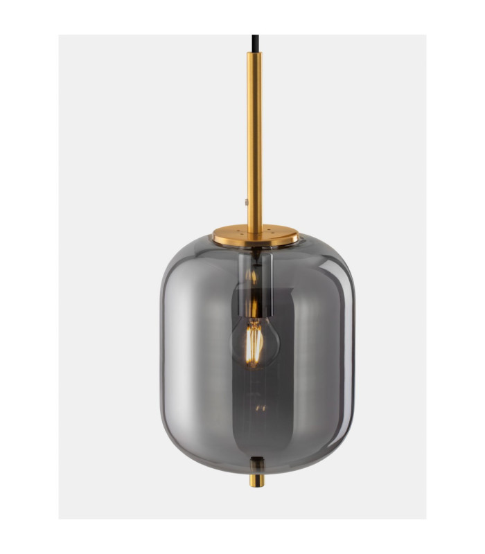 Lato 16.5cm Globe Pendant Ceiling Light Smokey Brass Gold E27 1x5W-6