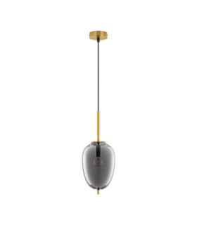 Lato 15.8cm Globe Pendant Ceiling Light Smokey Brass Gold E27 1x5W-1
